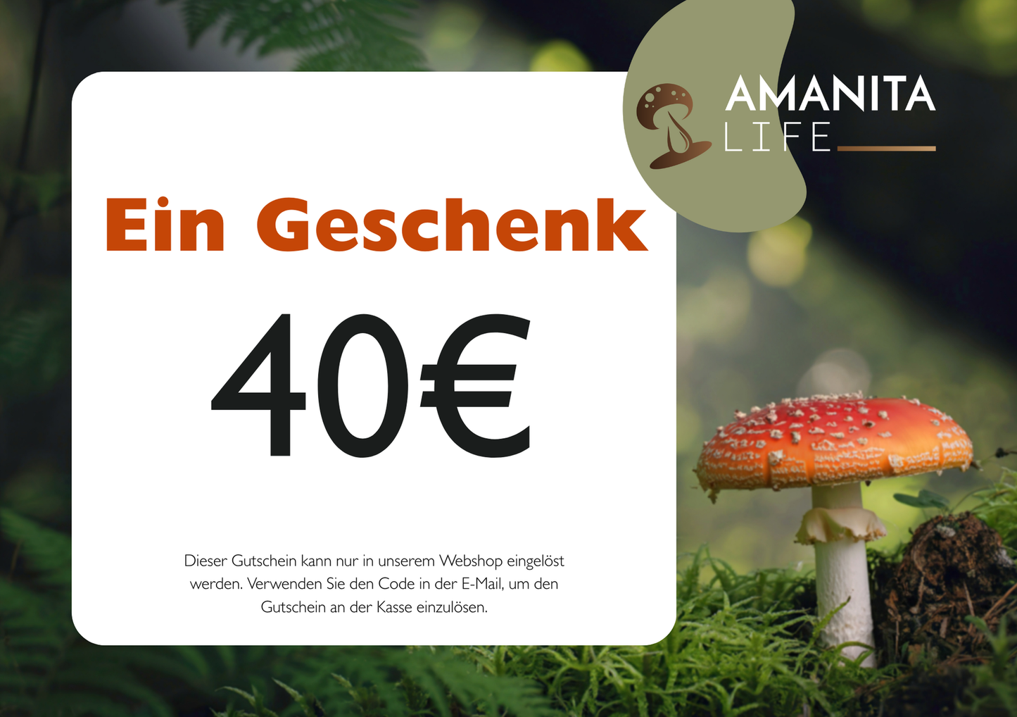 Virtueller Fliegenpilz-Geschenkgutschein